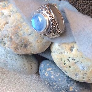 Women’s silver moonstone power ring